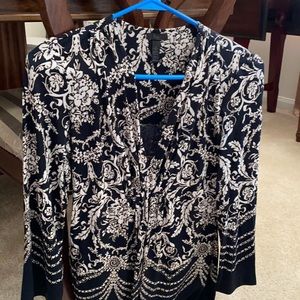 3/4 sleeve lace inset blouse